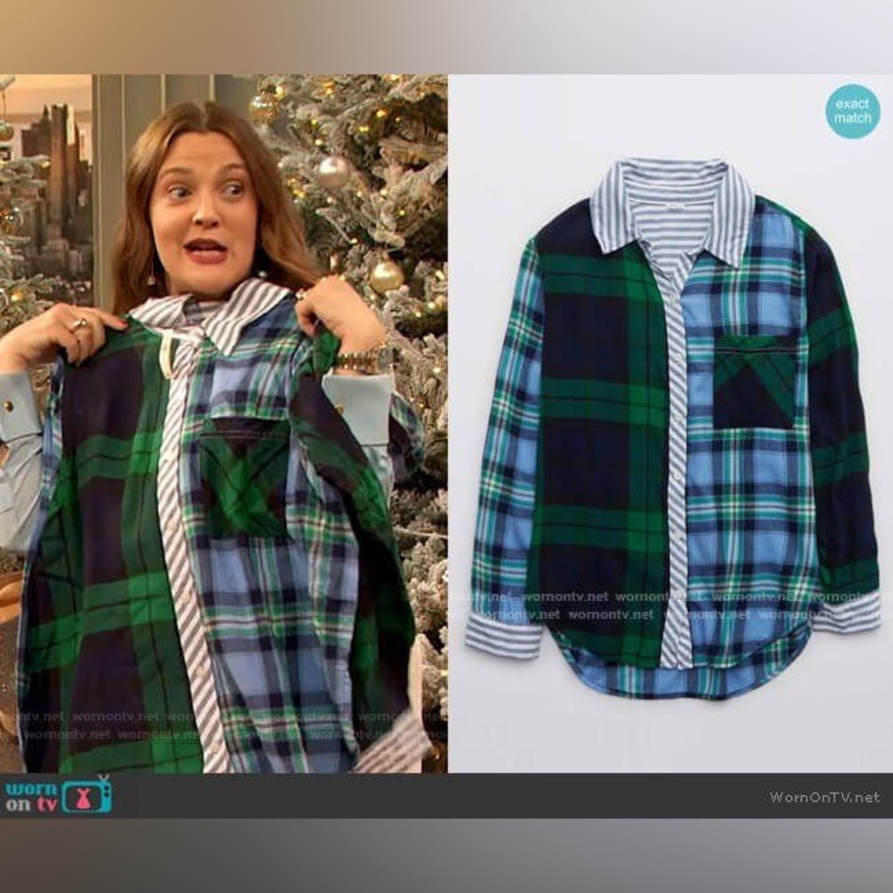 Patchwork Plaid Flannel Pajama Top
